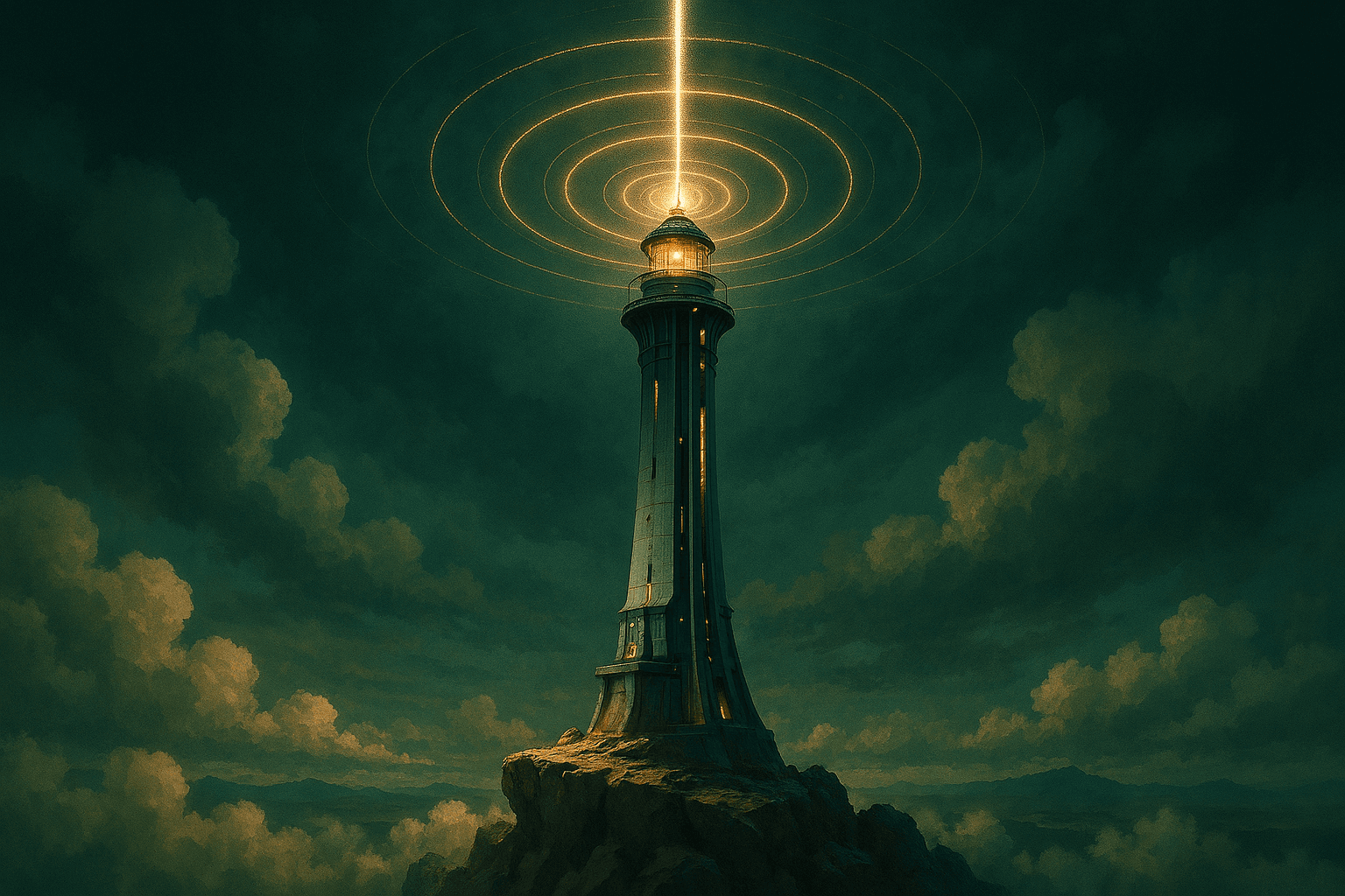 A lighthouse world image for identity continuity.