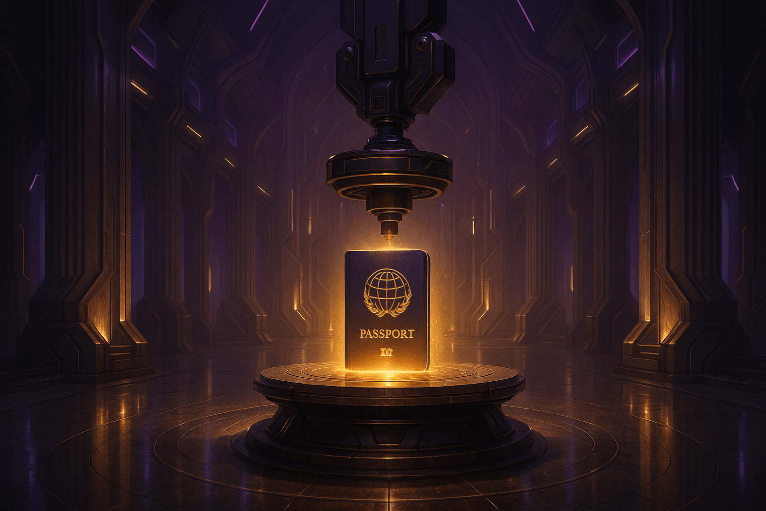 A chamber where the passport artifact is minted.